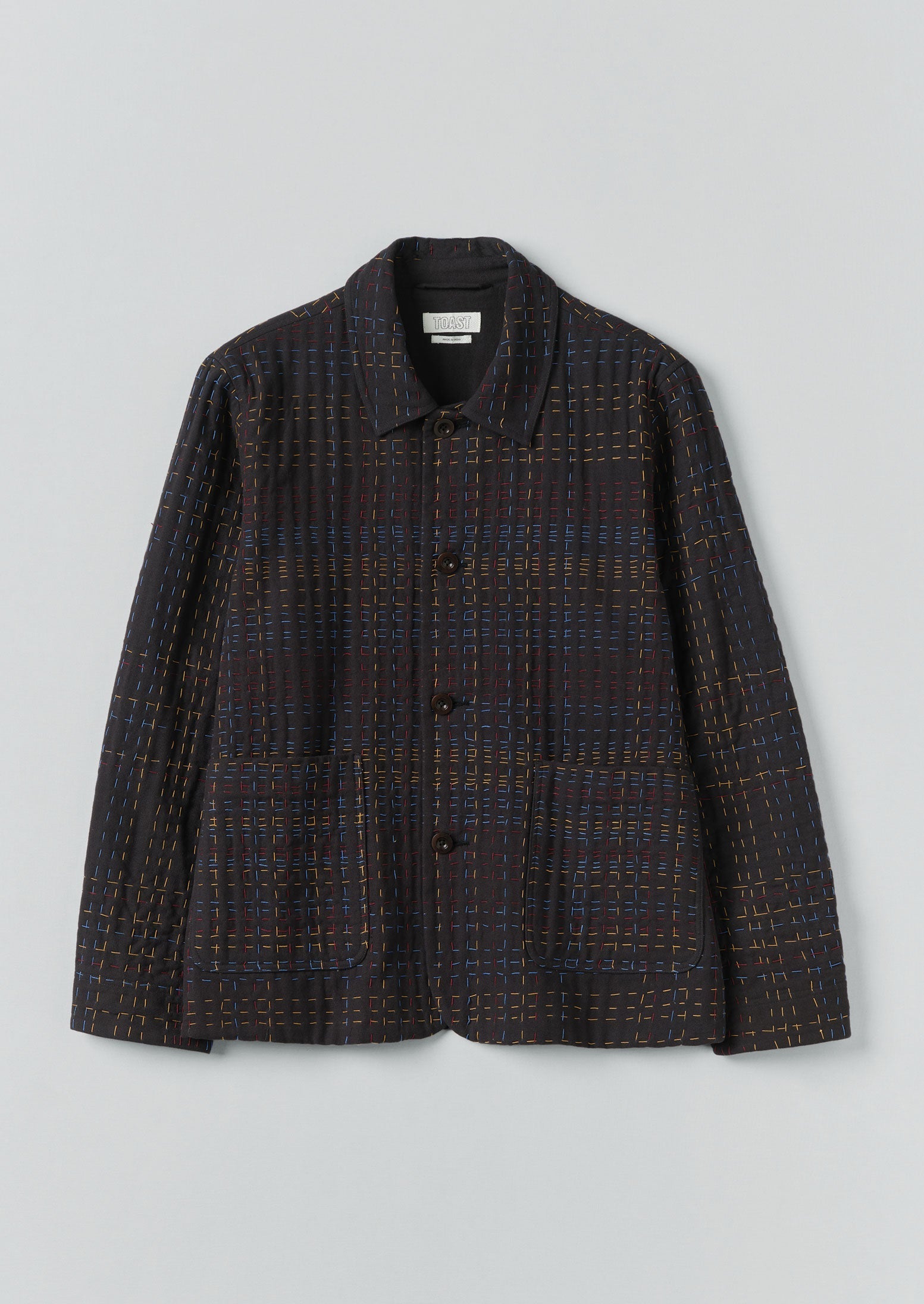 Kantha Stitch Tweed Jacket | Slate | TOAST