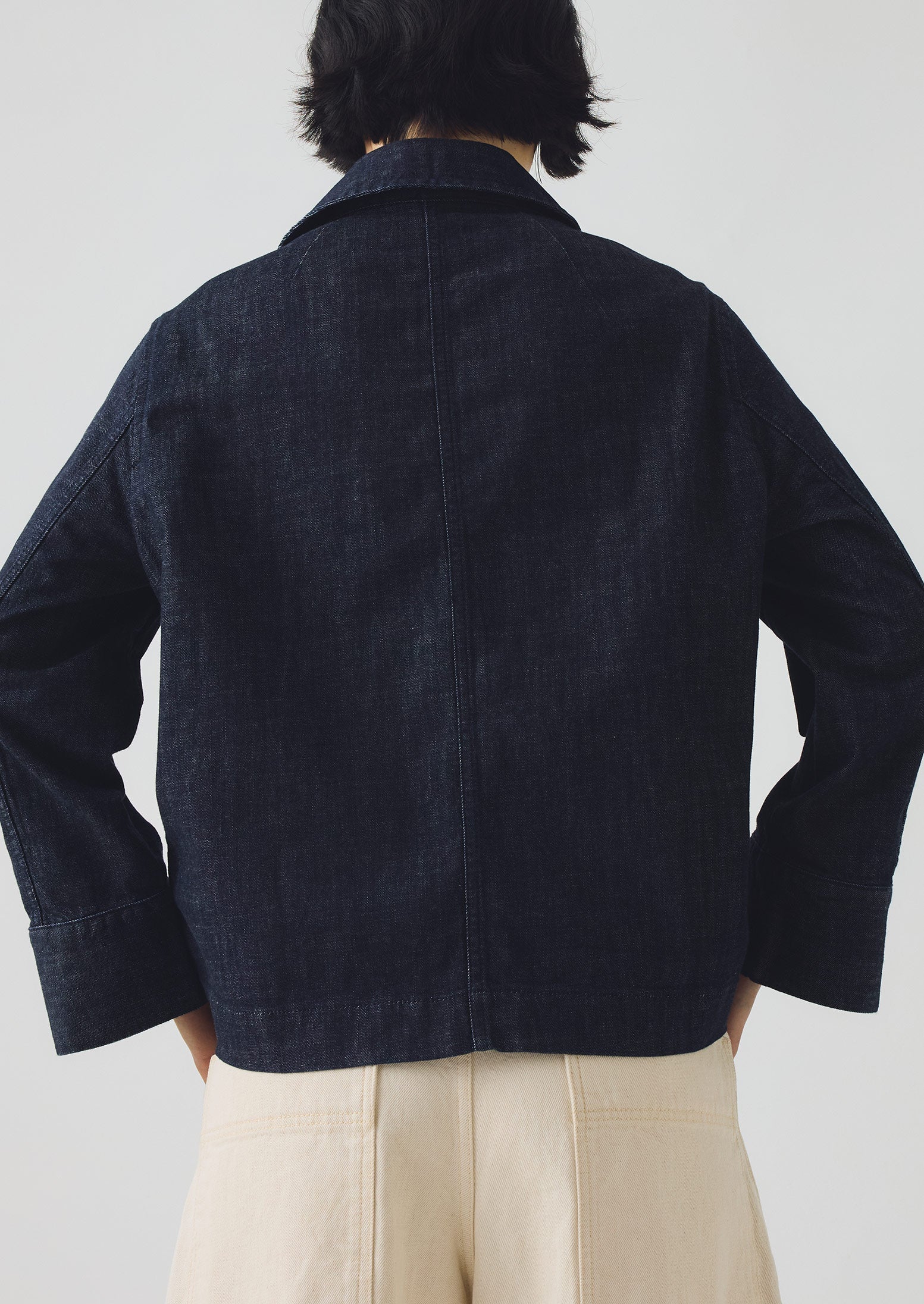 Wide Sleeve Organic Indigo Denim Jacket | Indigo | TOAST