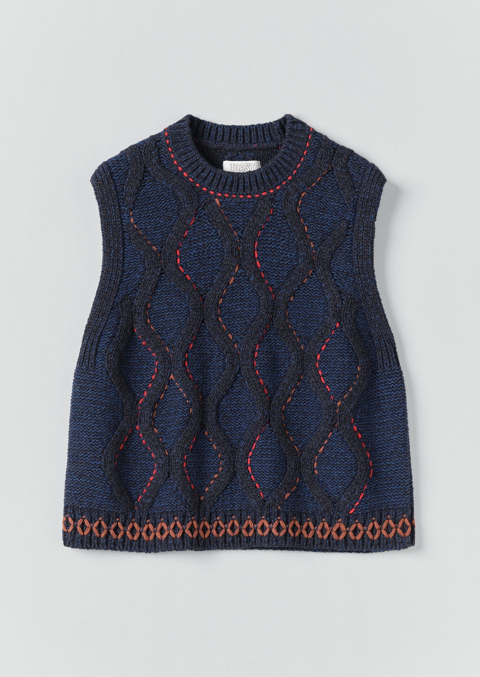 Hand Embellished Cable Tank | Blue Multi | TOAST