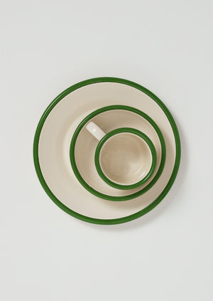 Enamel Plate | Cream/Leaf