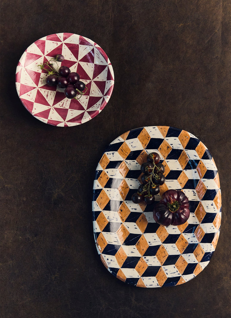 Hannah Watts Diamond Platter | Grape Multi