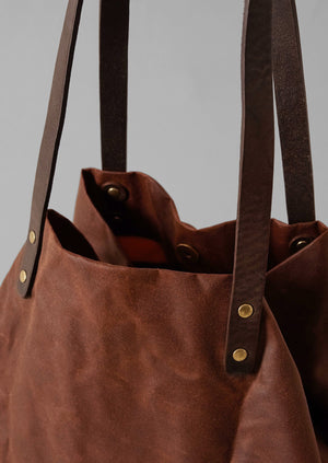 Kate Sheridan Waxed Cotton Tote | Chestnut