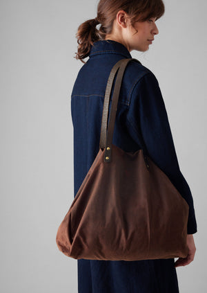 Kate Sheridan Waxed Cotton Tote | Chestnut