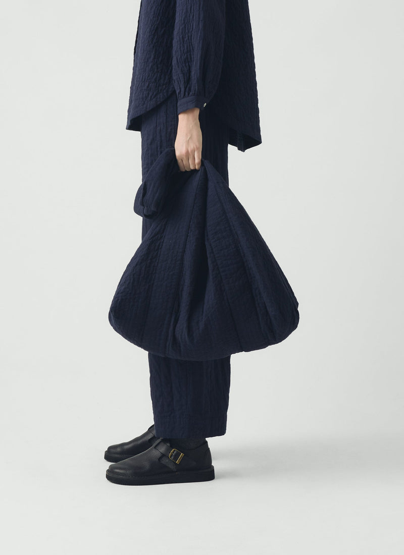Quilted Cotton Lounge Bag | Indigo Blue