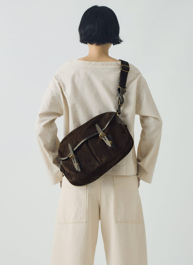 Bleu De Chauffe Musette Suede Bag | Marron Brown