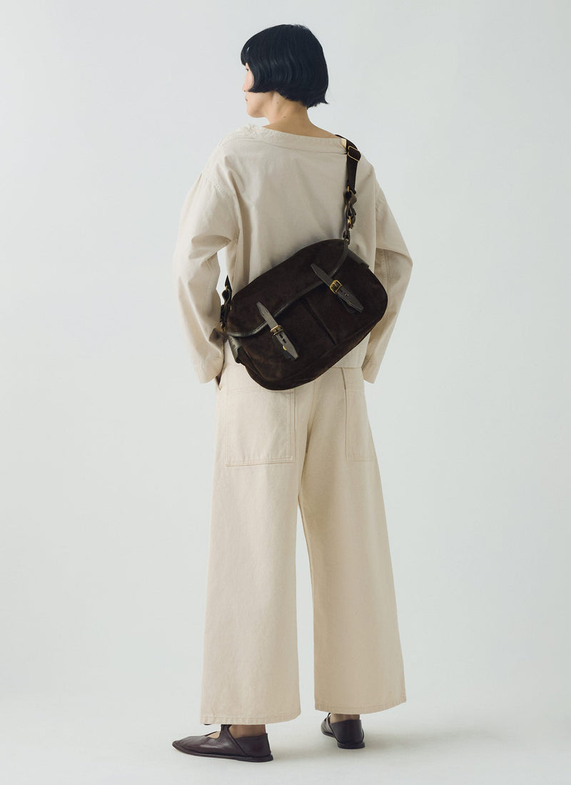 Bleu De Chauffe Musette Suede Bag | Marron Brown