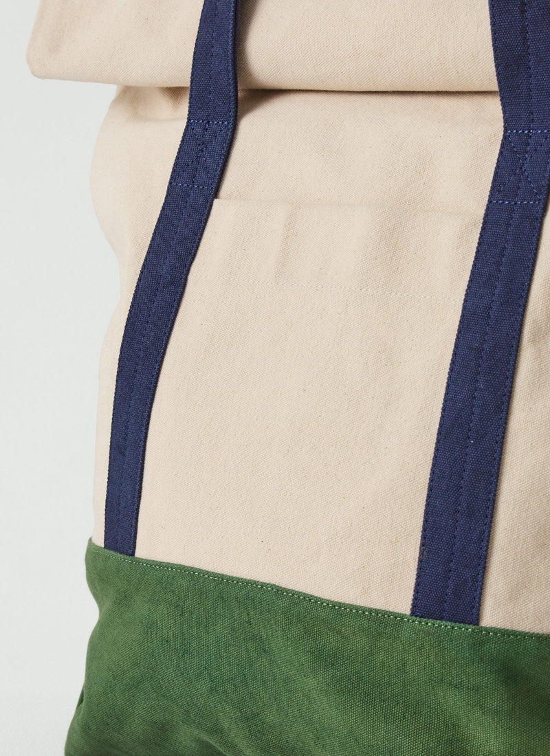 Cotton Canvas Roll Top Bag | Sea Green