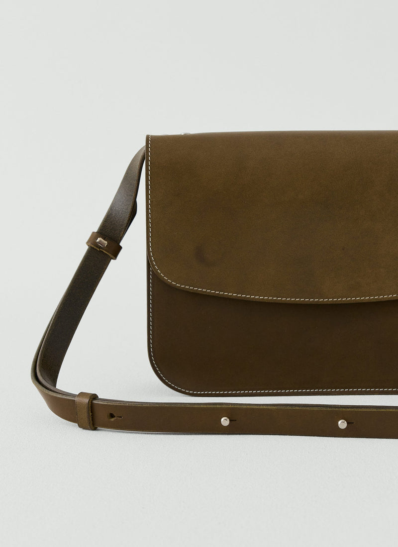 Laperruque Leather Cross Body Bag | Olive