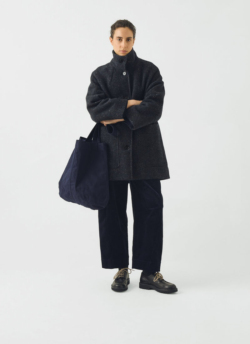 Waxed Cotton Canvas Bag | Dark Navy