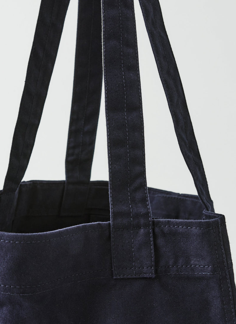 Waxed Cotton Canvas Bag | Dark Navy
