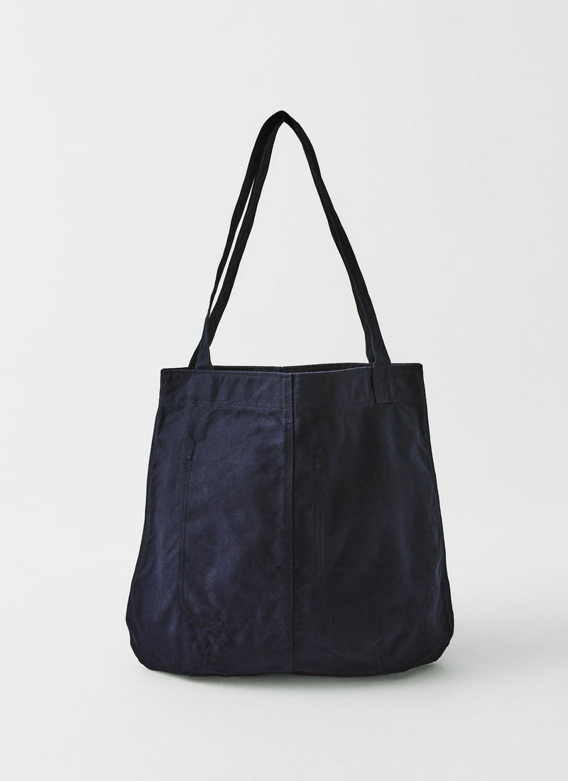 Waxed Cotton Canvas Bag | Dark Navy