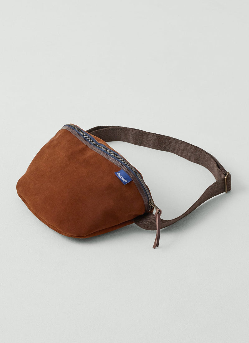 Bleu De Chauffe Large Suede Cross Body Bag | Tawny Brown