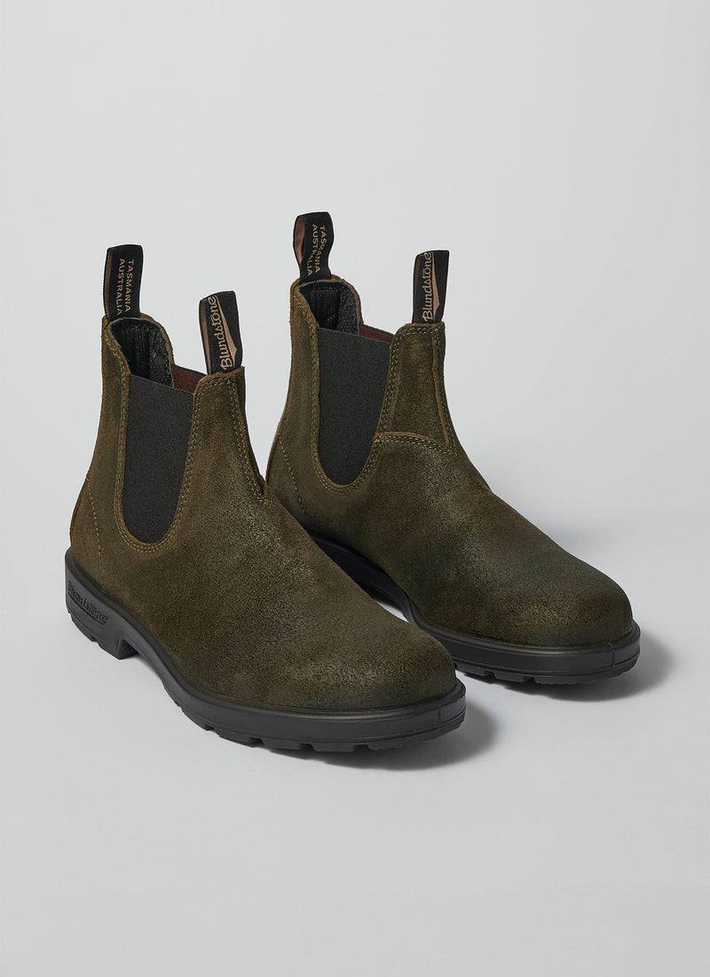 Blundstone Originals Waxed Suede Boots | Dark Olive