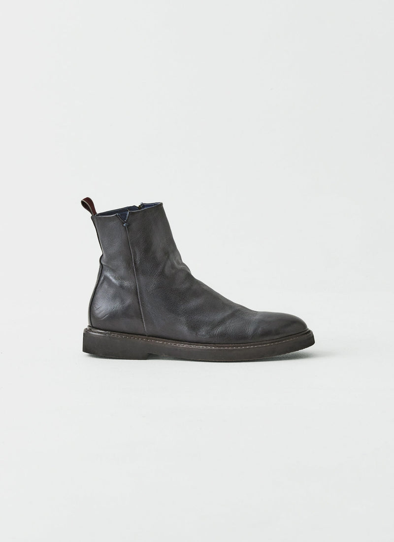Sturlini Leather Zip Up Boots | Navy