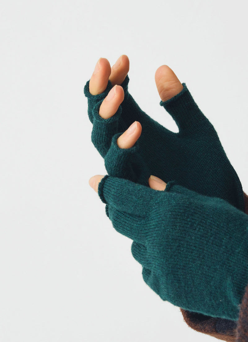 Nishiguchi Kutsushita Merino Tipless Gloves | Bottle Green