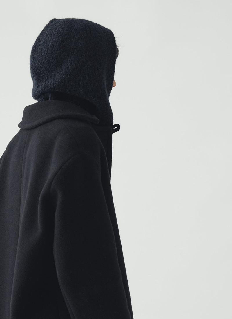 Wool Alpaca Boucle Hood | Navy