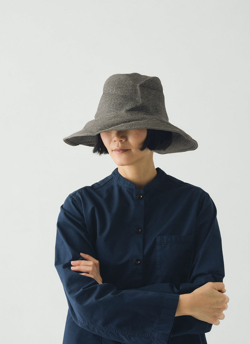 Decho Crushed Washi Paper Hat | Charcoal