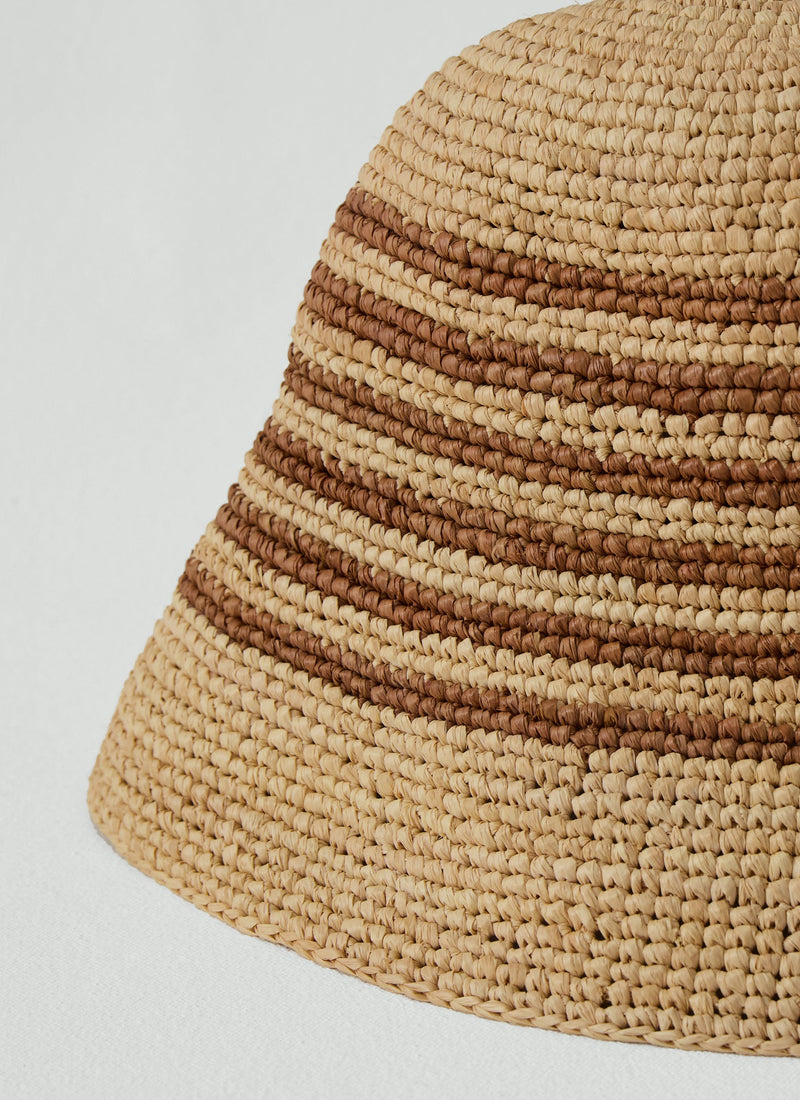 Maison N.H Paris Raffia Stella Hat | Natural/Brown