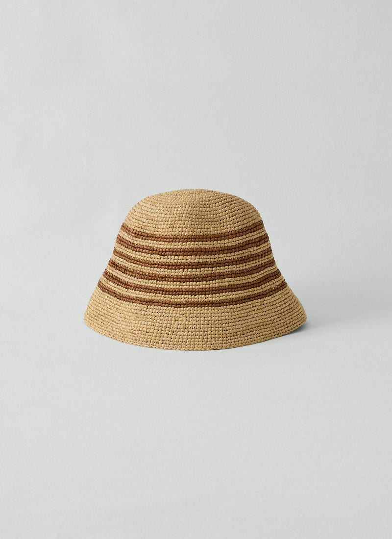 Maison N.H Paris Raffia Stella Hat | Natural/Brown