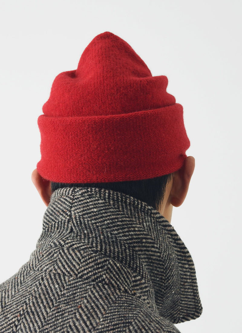 Washed Lambswool Beanie Hat | Cardinal Red