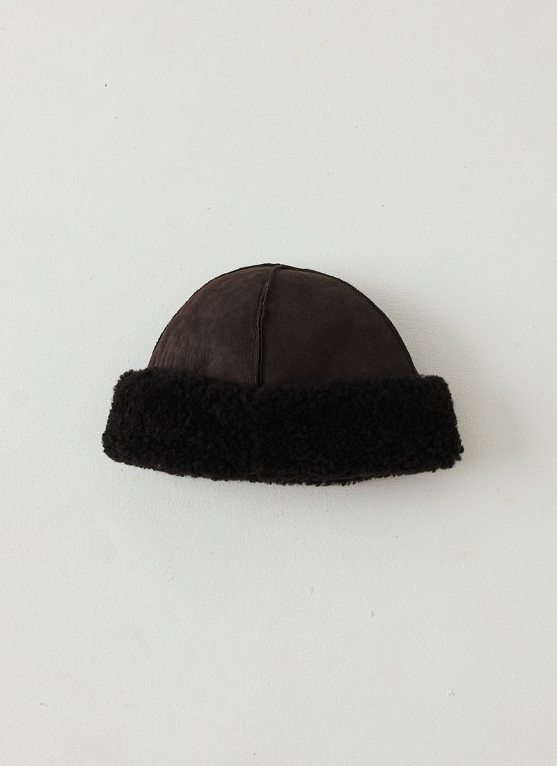 Owen Barry Sheepskin Hat | Dark Brown