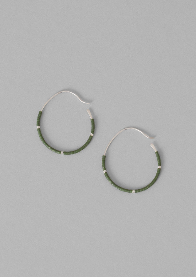 Helena Rohner Miyuki Glass Hoop Earrings | Fern