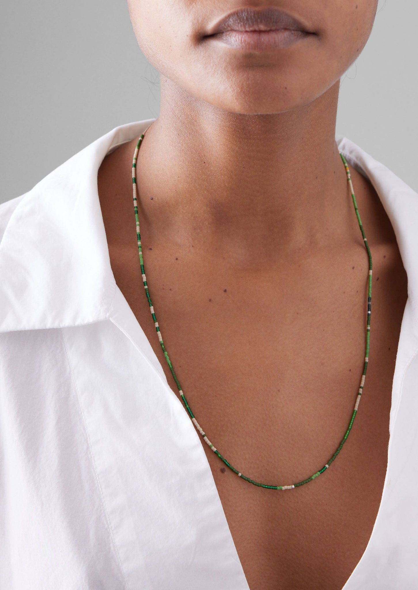 Helena Rohner Miyuki Mixed Bead Necklace | Fern Green Multi