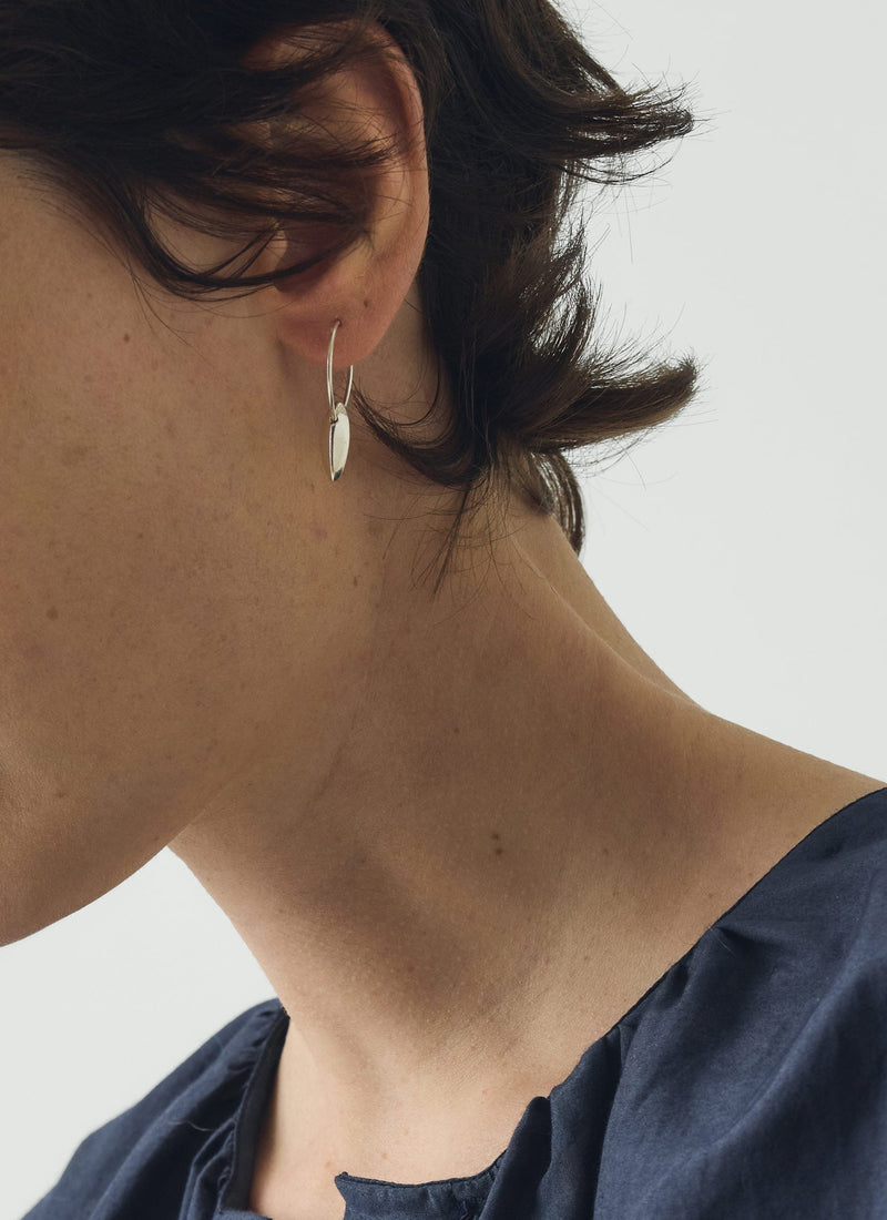 Sally Lacock Sculpted Seed Charm Hoops | Silver