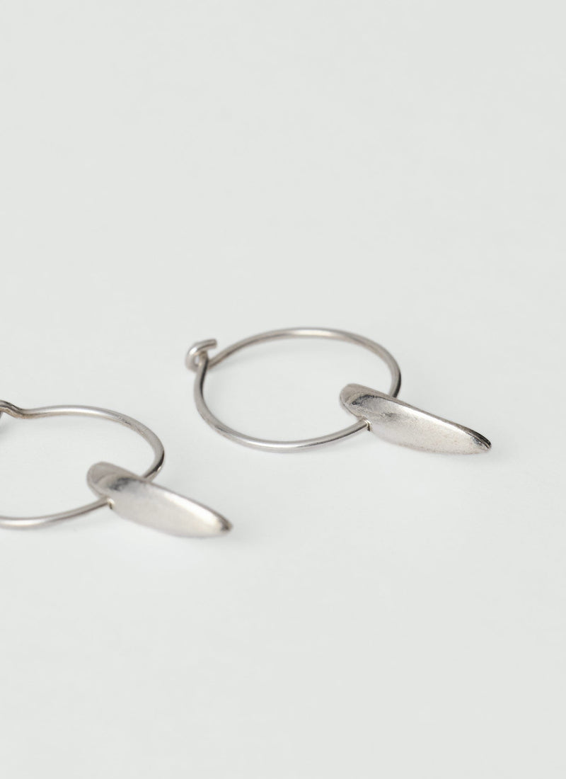 Sally Lacock Sculpted Seed Charm Hoops | Silver