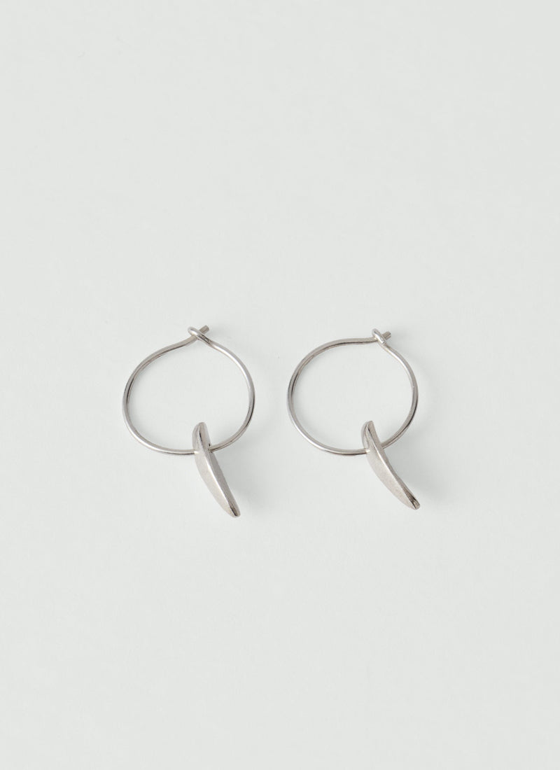 Sally Lacock Sculpted Seed Charm Hoops | Silver