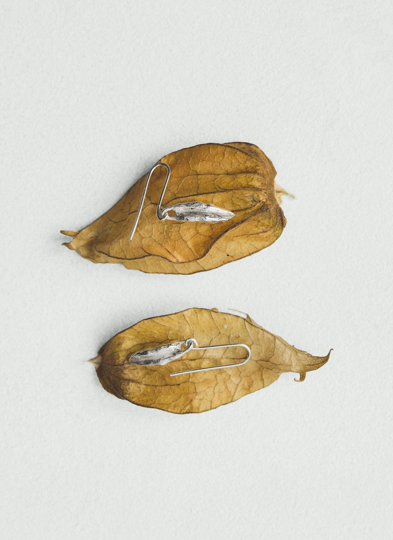 Alba Silver Cardamom Pod Earrings | Silver