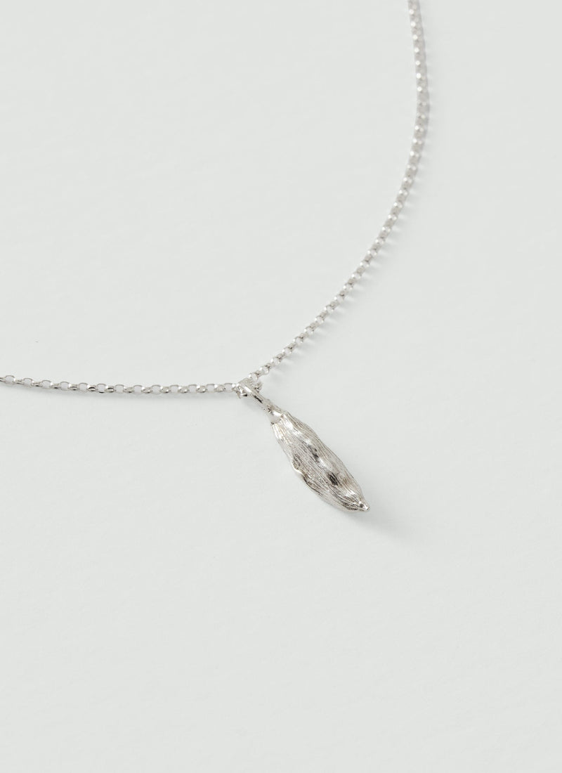 Alba Silver Cardamom Pod Necklace | Silver