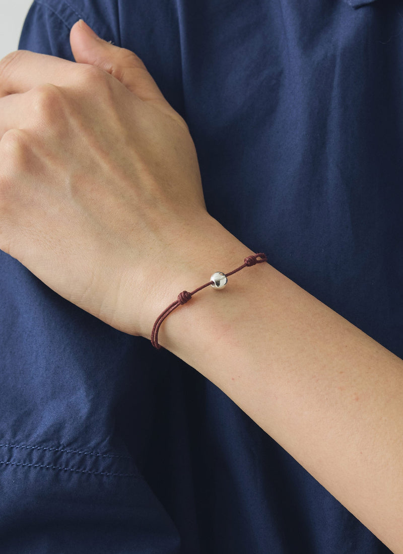 Helena Rohner Large Silver Bead String Bracelet | Tomato/Silver