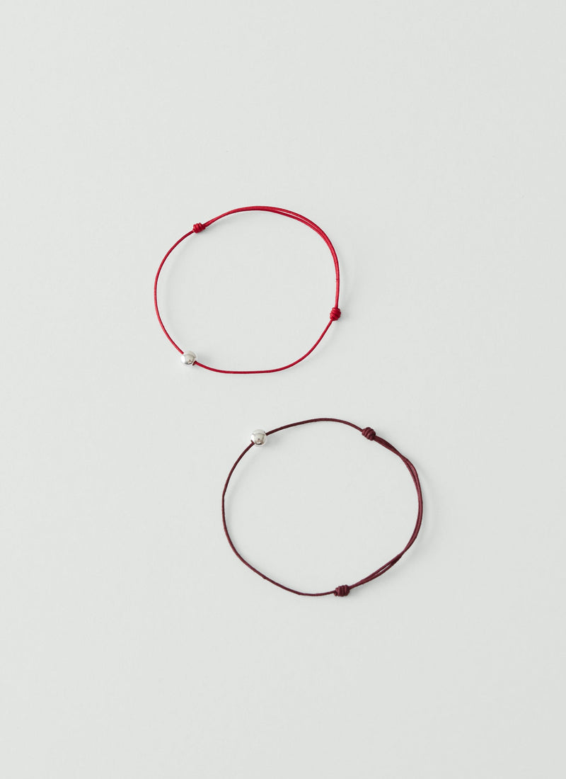 Helena Rohner Large Silver Bead String Bracelet | Plum/Silver