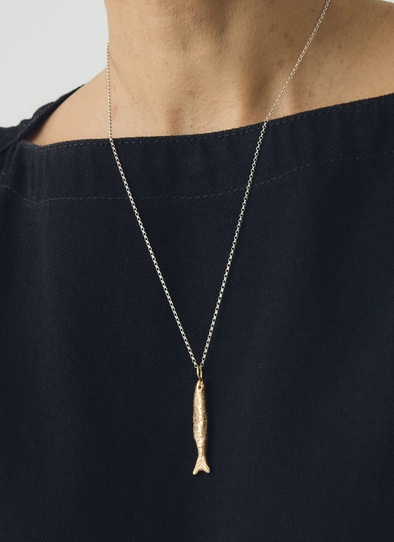 Alba Bronze Fish Pendant Necklace | Bronze