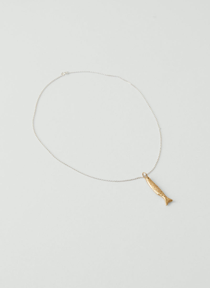 Alba Bronze Fish Pendant Necklace | Bronze