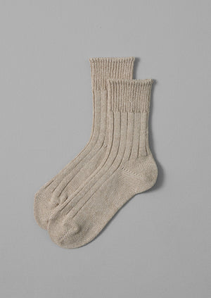 Decka Linen Socks | Ecru