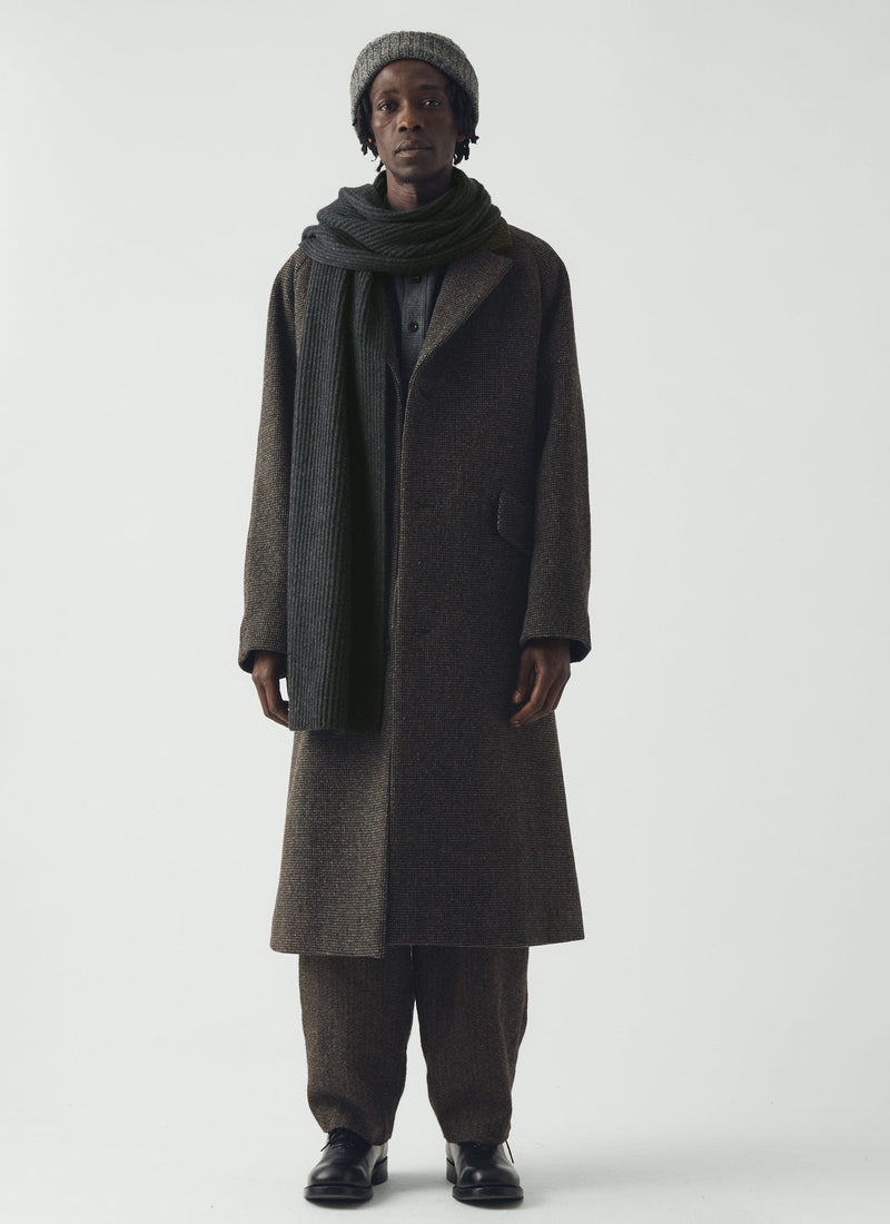 Wool Cashmere Fisherman Rib Scarf | Charcoal