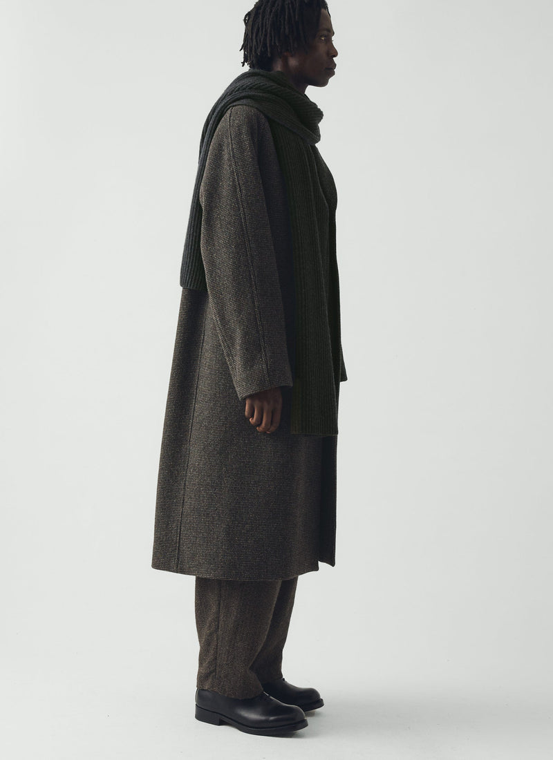 Wool Cashmere Fisherman Rib Scarf | Charcoal