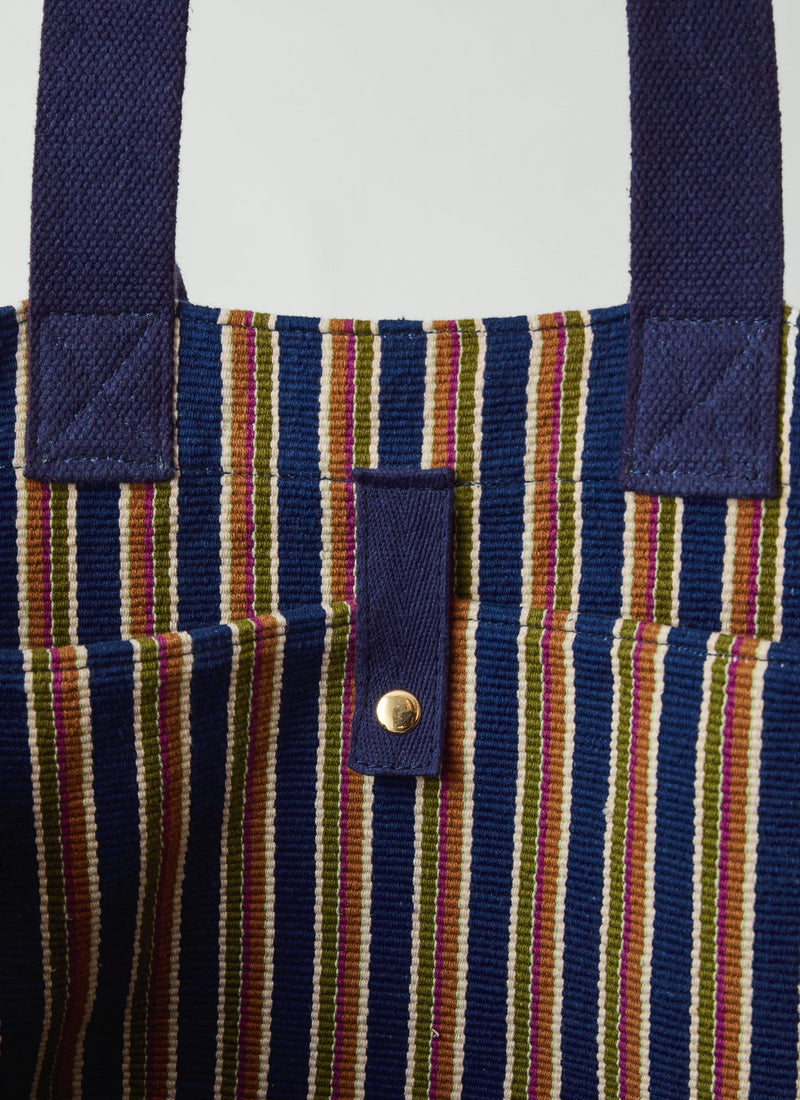 Moismont Stripe Cotton Bag | Blue Multi