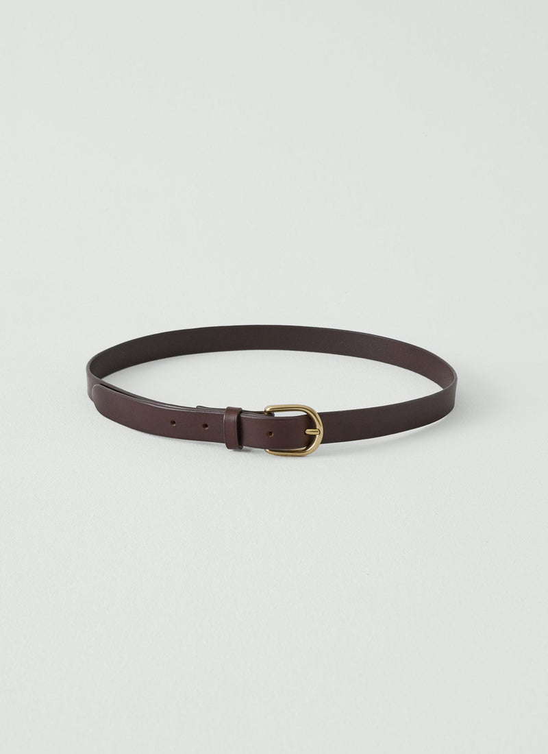 Laperruque Slim Leather Buckle Belt | Dark Brown