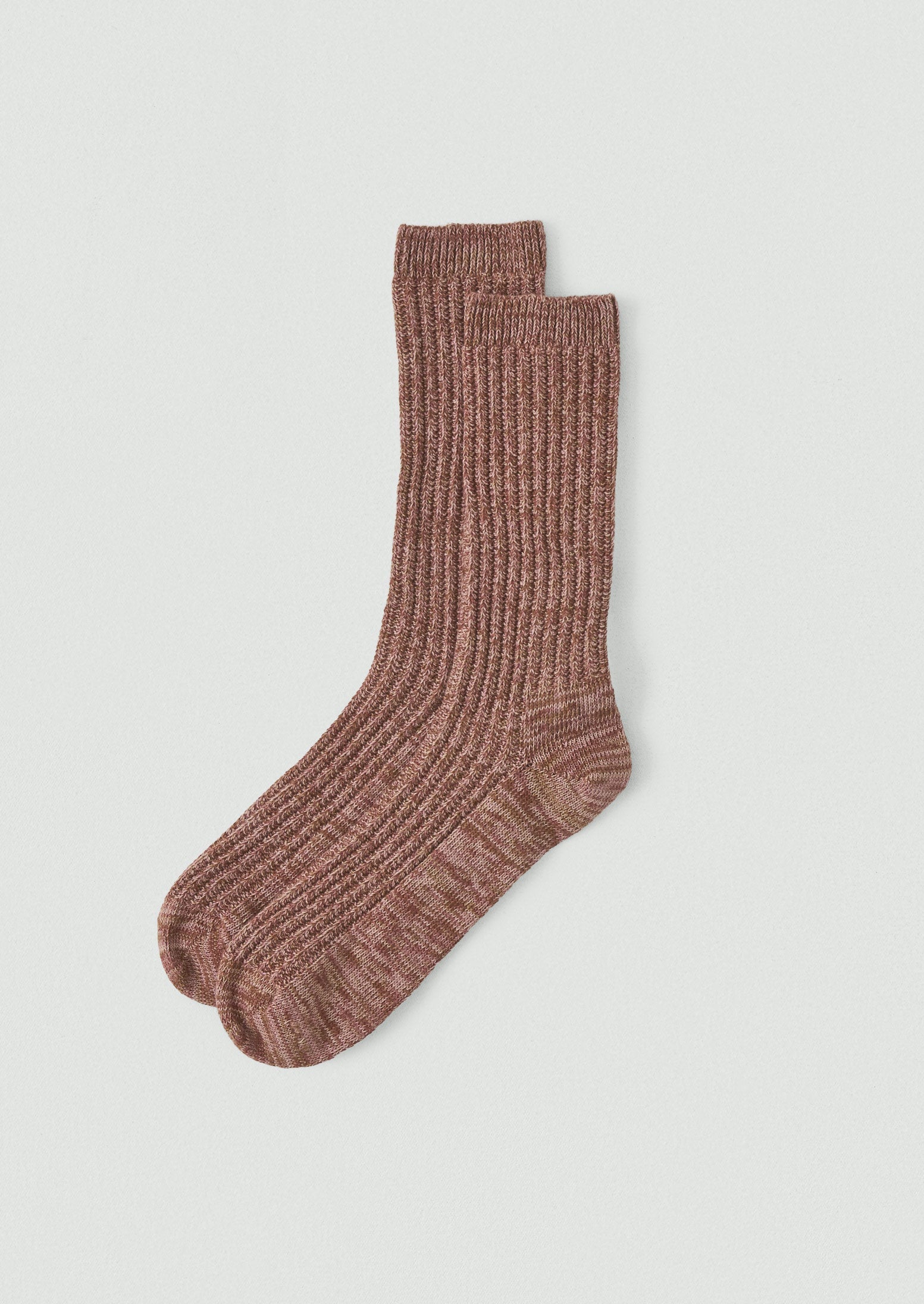 Ribbed Cotton Marl Socks | Ash Pink Multi