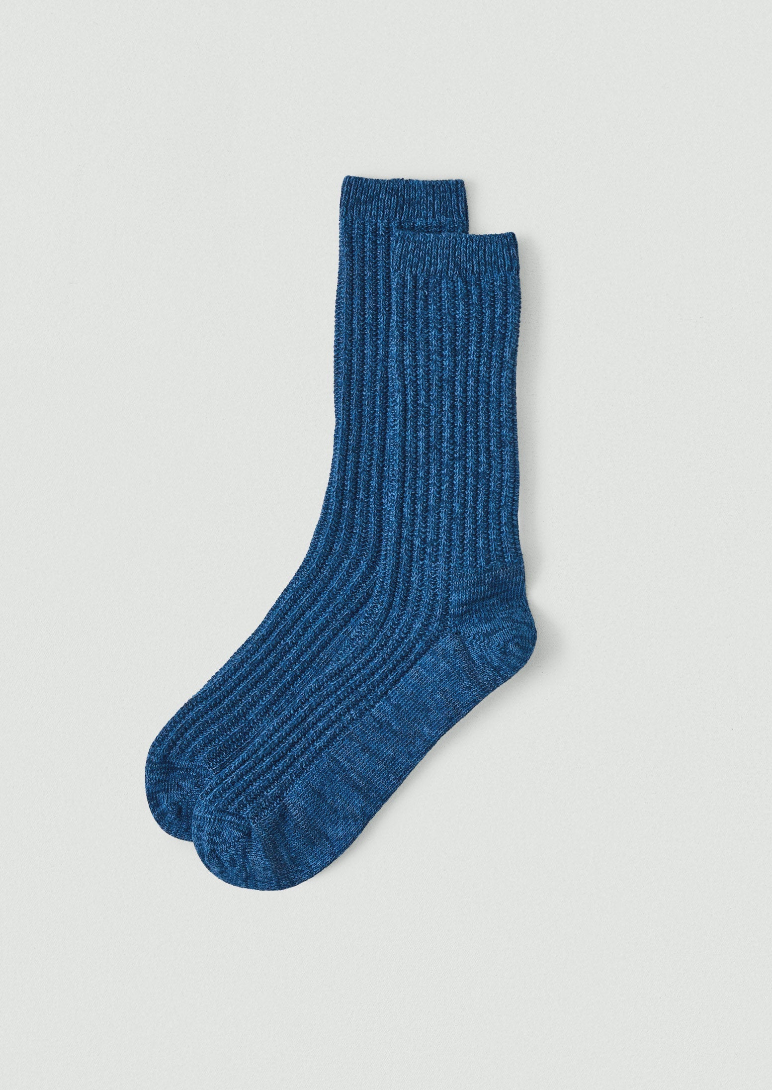 Ribbed Cotton Marl Socks | Mineral Blue Multi