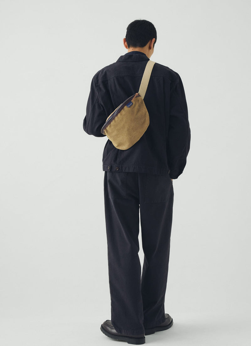 Bleu De Chauffe Stonewashed Cotton Large Beat Bag | Khaki