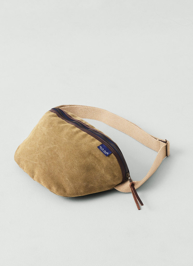 Bleu De Chauffe Stonewashed Cotton Large Beat Bag | Khaki