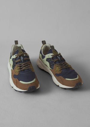 Flower Mountain Yamano Kaiso Panelled Trainers | Navy/Sage