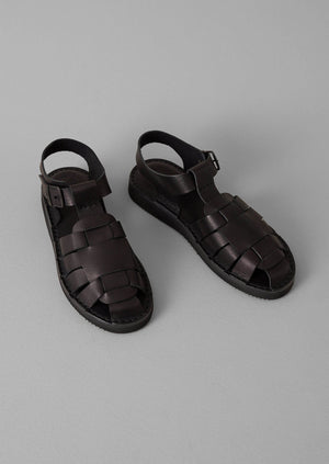 Fracap Leather Sandals | Black