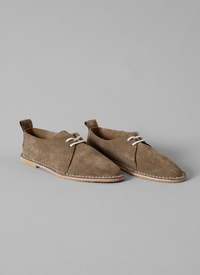 Steve Mono Suede Lace Up Shoes | Olive