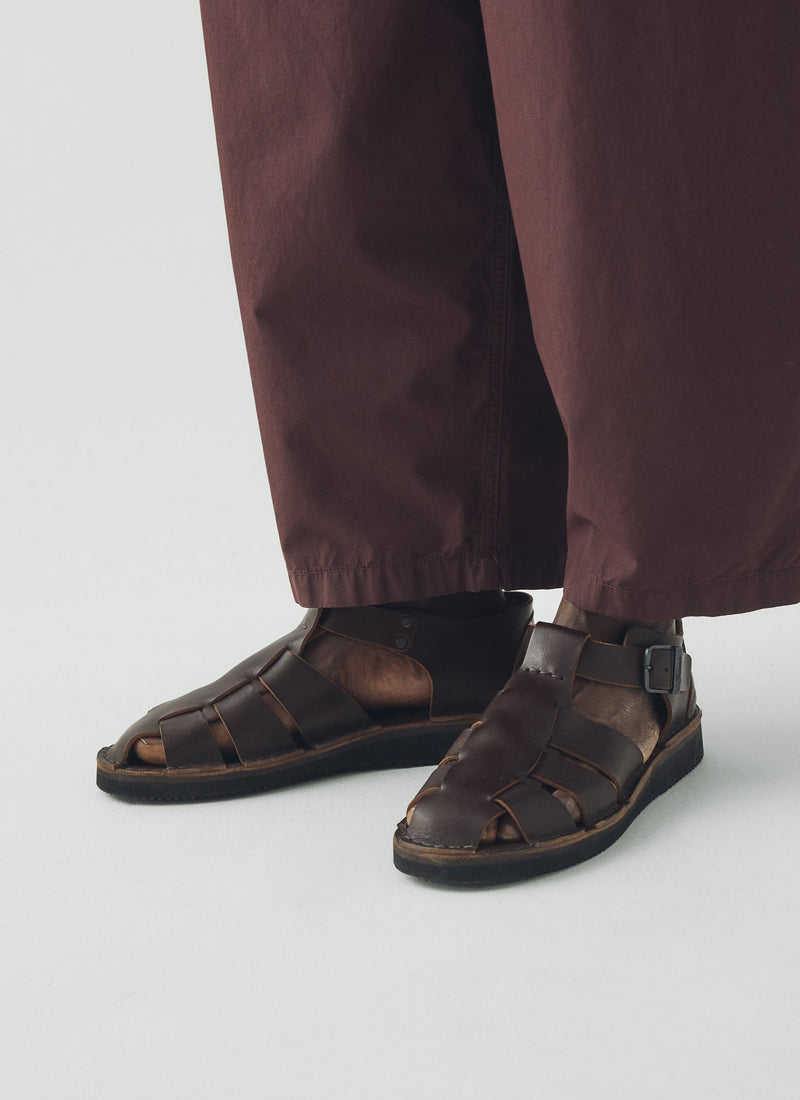 Fracap Fred Buckle Sandals | Dark Brown