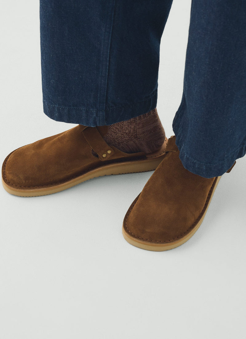 Fracap Suede Mules | Tabacco